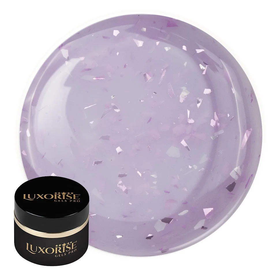 Gel UV Constructie Unghii RevoFlex Glitz LUXORISE 15ml, Lilac Sparkle