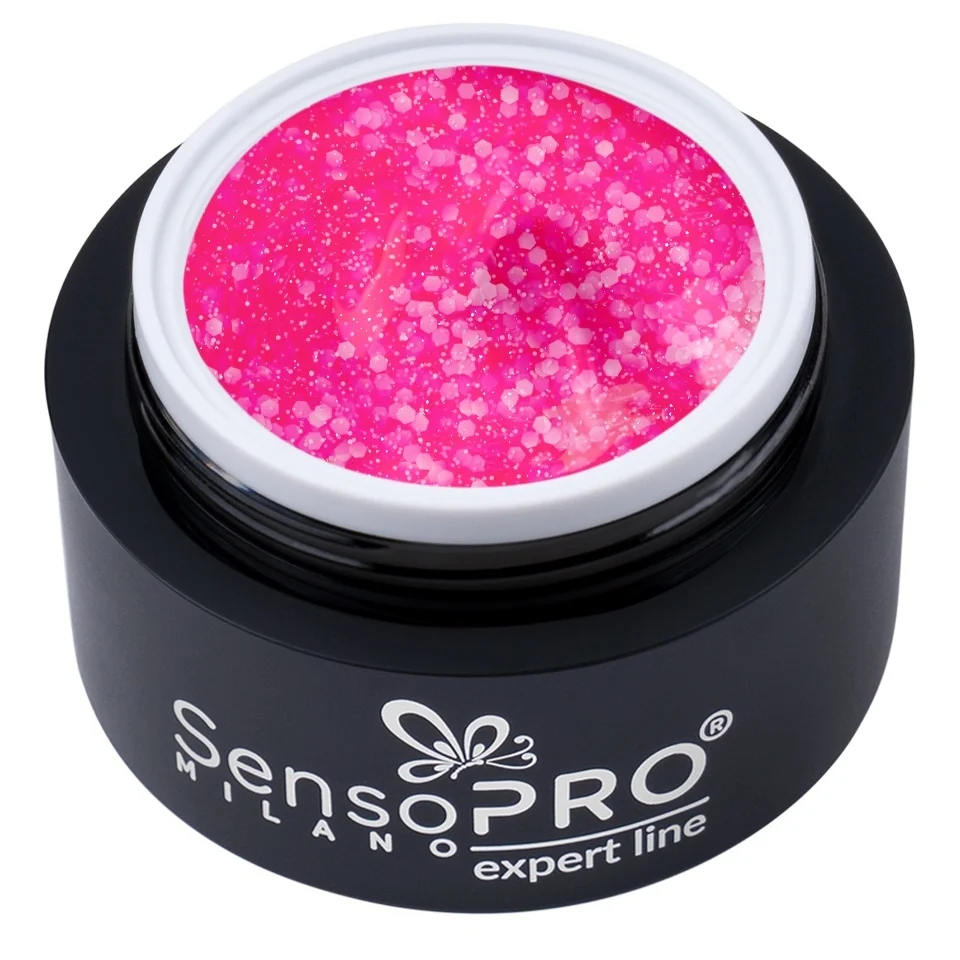 Gel Constructie Unghii Expert Line FrostedConfetti, SensoPRO Milano - Berry 15ml