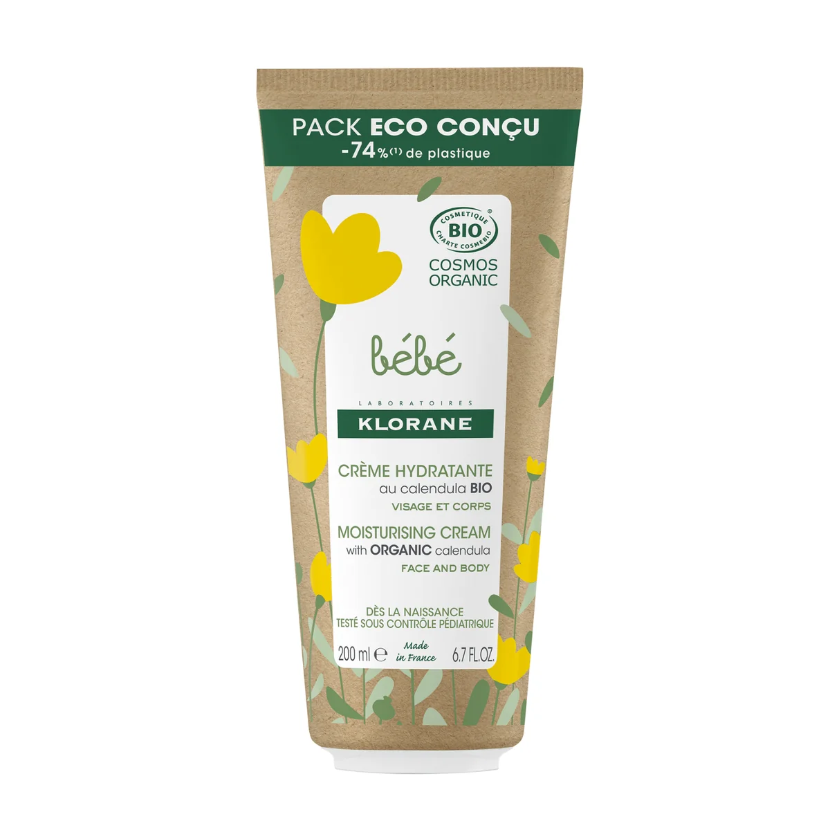 Klorane Bebe Crema hidratanta bio pentru fata si corp 200 ml