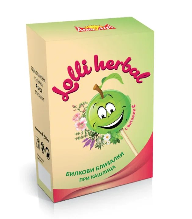 Alpi Lolli Herbal Acadele din plante pentru tuse cu aroma de mar 4 bucati