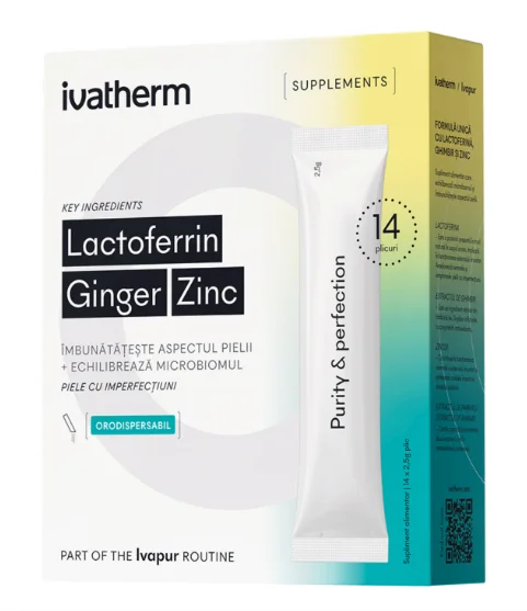 Ivatherm Lactofferin Ginger Zinc 14 plicuri orodispersabile