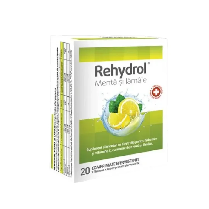 Rehydrol menta si lamaie 20 comprimate efervescente