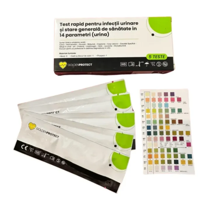 Test rapid pentru infectii urinare si stare generala de bine 14 parametri 5 bucati
