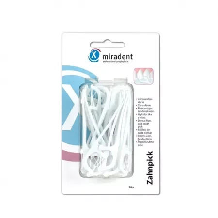 Miradent scobitori cu ata dentara 30 bucati