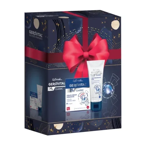 Gerovital H3 classic caseta 44630 (Crema intens hidratanta zi 50ml + Crema regeneranta maini 100ml)  1 pach. Farmec