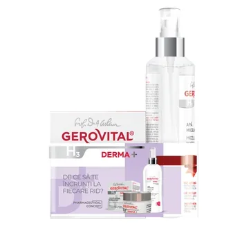 Gerovital H3 Derma + pachet  (Crema antirid fermitate 50ml + Apa micelara 150ml)  1 pach. Farmec