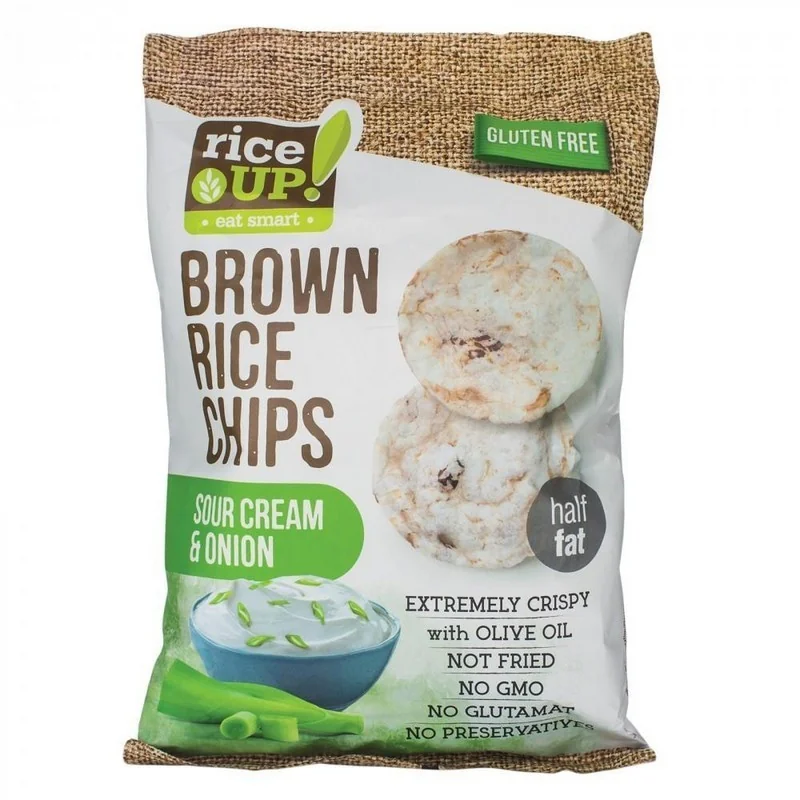 Rice up chips de orez cu ceapa & smantana 60g