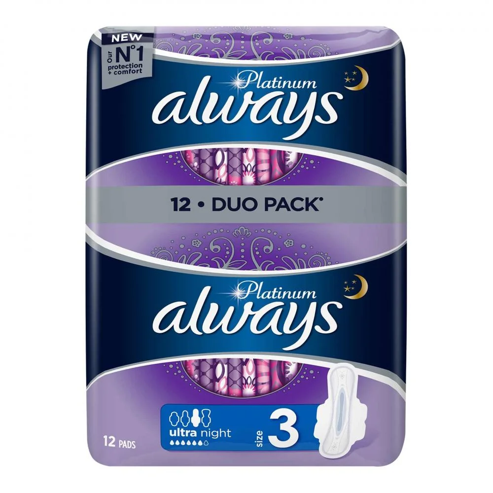 Always Platinum Night Duo Pack Absorbante Size3 12 bucati