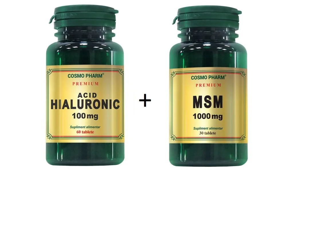 Cosmo Pharm Acid hialuronic 100 mg 60 tablete + MSM 1000 mg 30 tablete