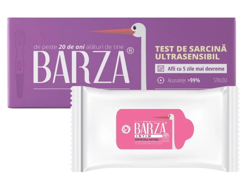 Barza Test sarcina jet stilou + servetele intime cu bicarbonat