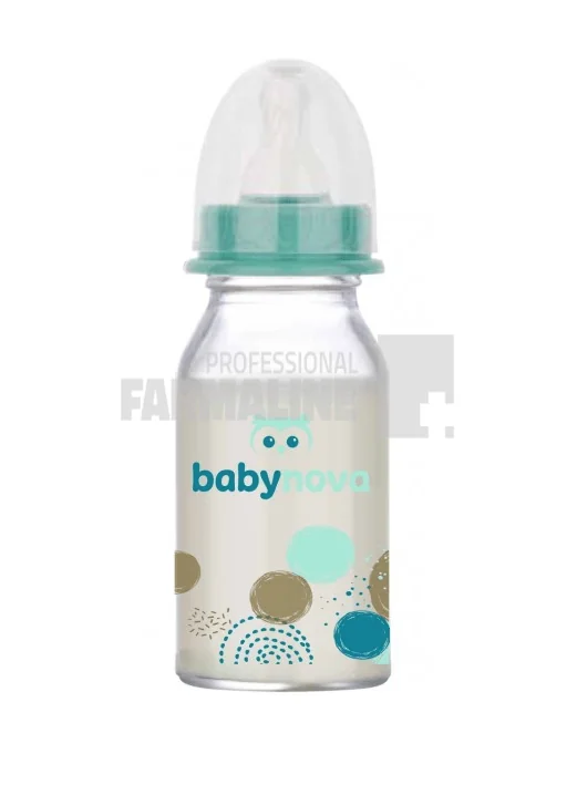 Baby Nova 44606 Biberon sticla decor baiat 0-24 luni 120 ml