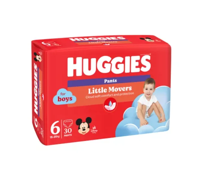 Huggies Pants Little Movers Boy nr. 6 (15 - 25 kg) 30 bucati