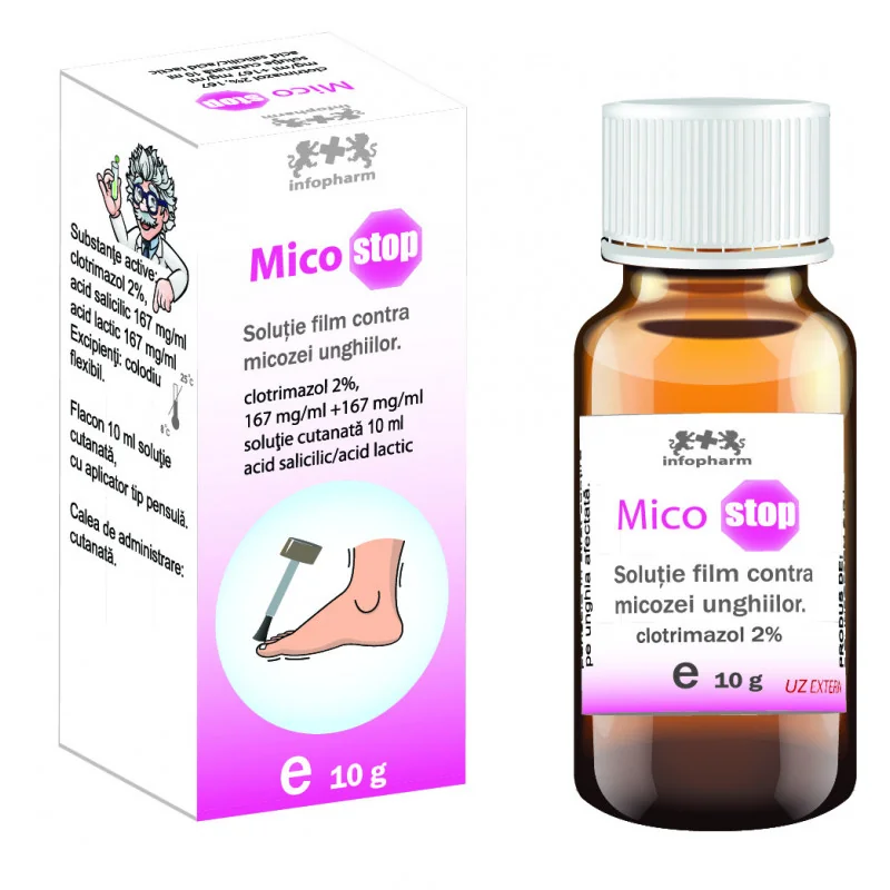 Micostop solutie film pentru tratarea micozei unghiilor cu clotrimazol 2% 10ml