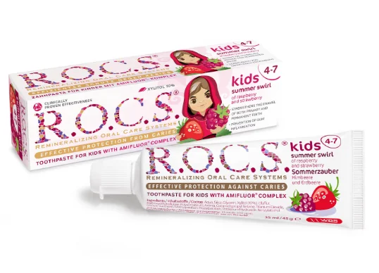 R.O.C.S. pasta de dinti kids raspberry & strawberry 45 g
