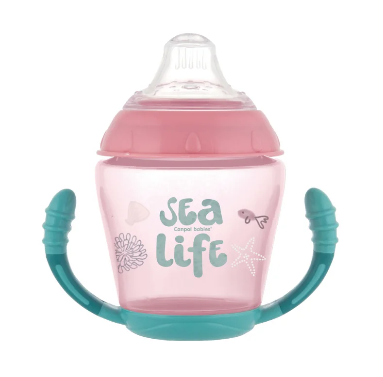 Canpol 56/501 Canita roz Sea life anti-varsare 9+ luni 230 ml