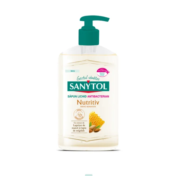 Sanytol Sapun antibacterian nutritiv cu laptisor de matca si lapte de migdale 250 ml