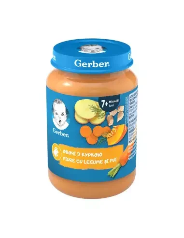 Gerber piure fel de mancare cu pui 7 luni+  190gr.