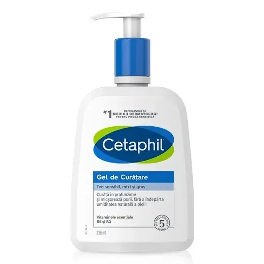 Cetaphil Gel de curatare ten sensibil, mixt si gras (Niacinamida & Pantenol)  236ml