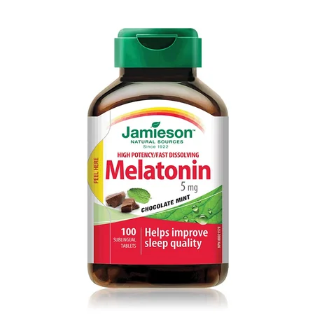 Jamieson Melatonina 5 mg cu aroma de ciocolata 100 tablete sublinguale