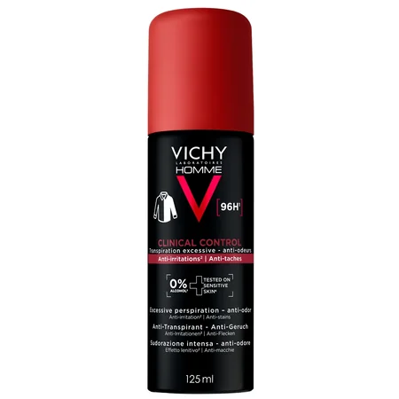 Vichy Clinical Control Spray antipersipirant pentru barbati 96H 125 ml