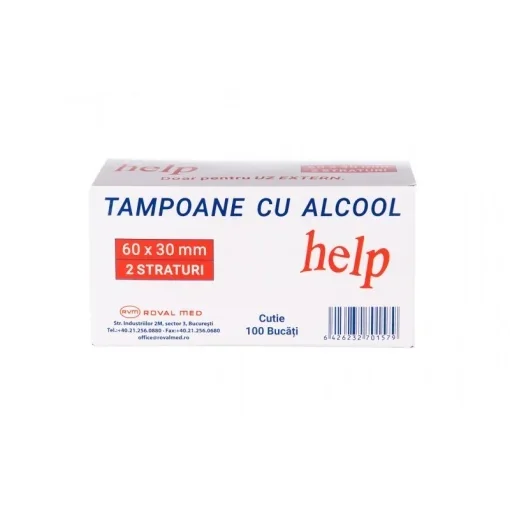 Tampoane impregmate cu alcool 60 mm x 30 mm 100 bucati
