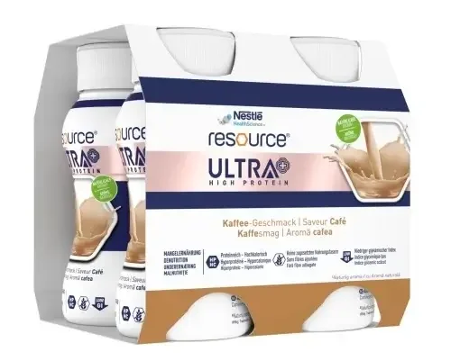 Nestle Resource Ultra+ high protein cu aroma de cafea 4 flacoane x 200ml