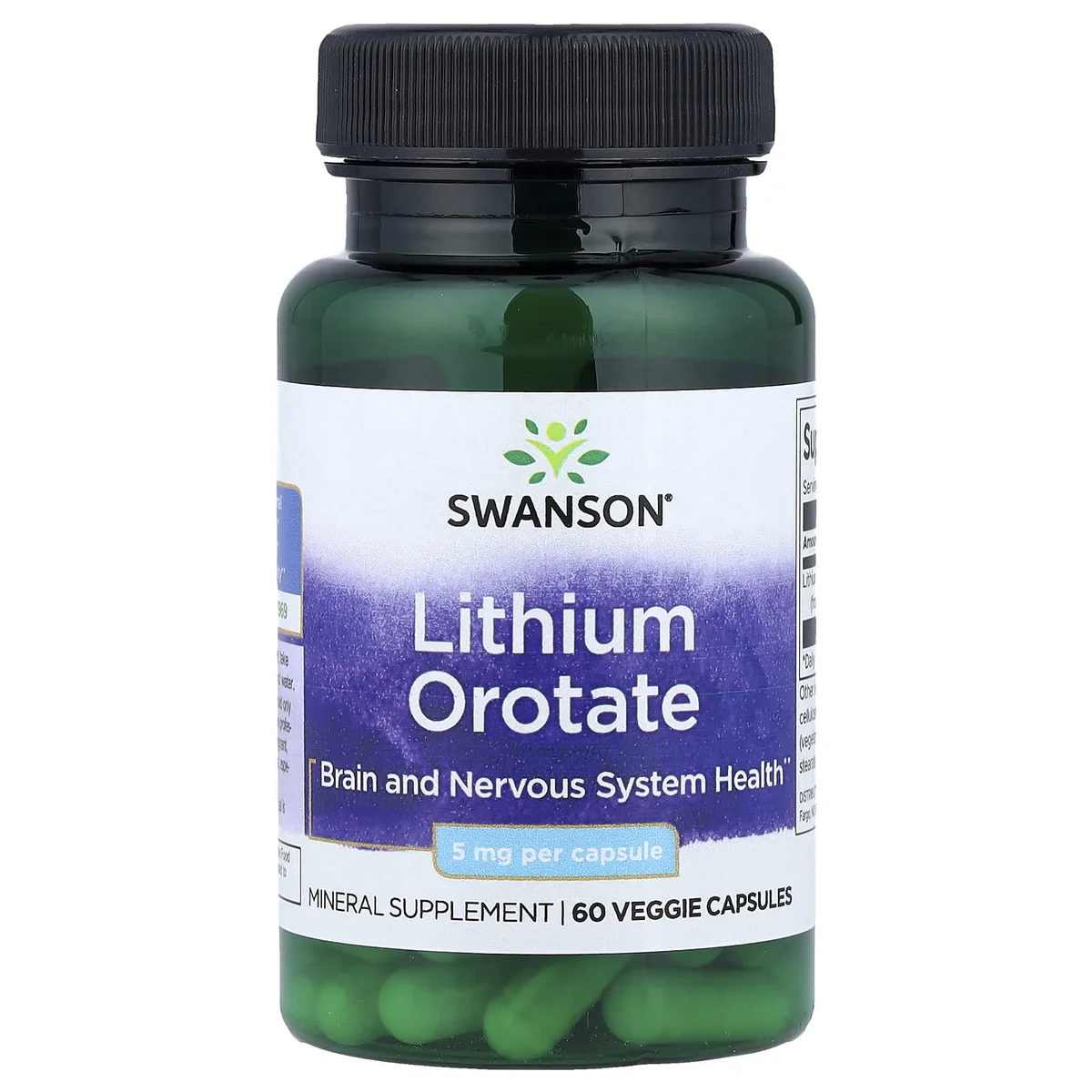 Lithium Orotate 5mg 60 caps. Swanson