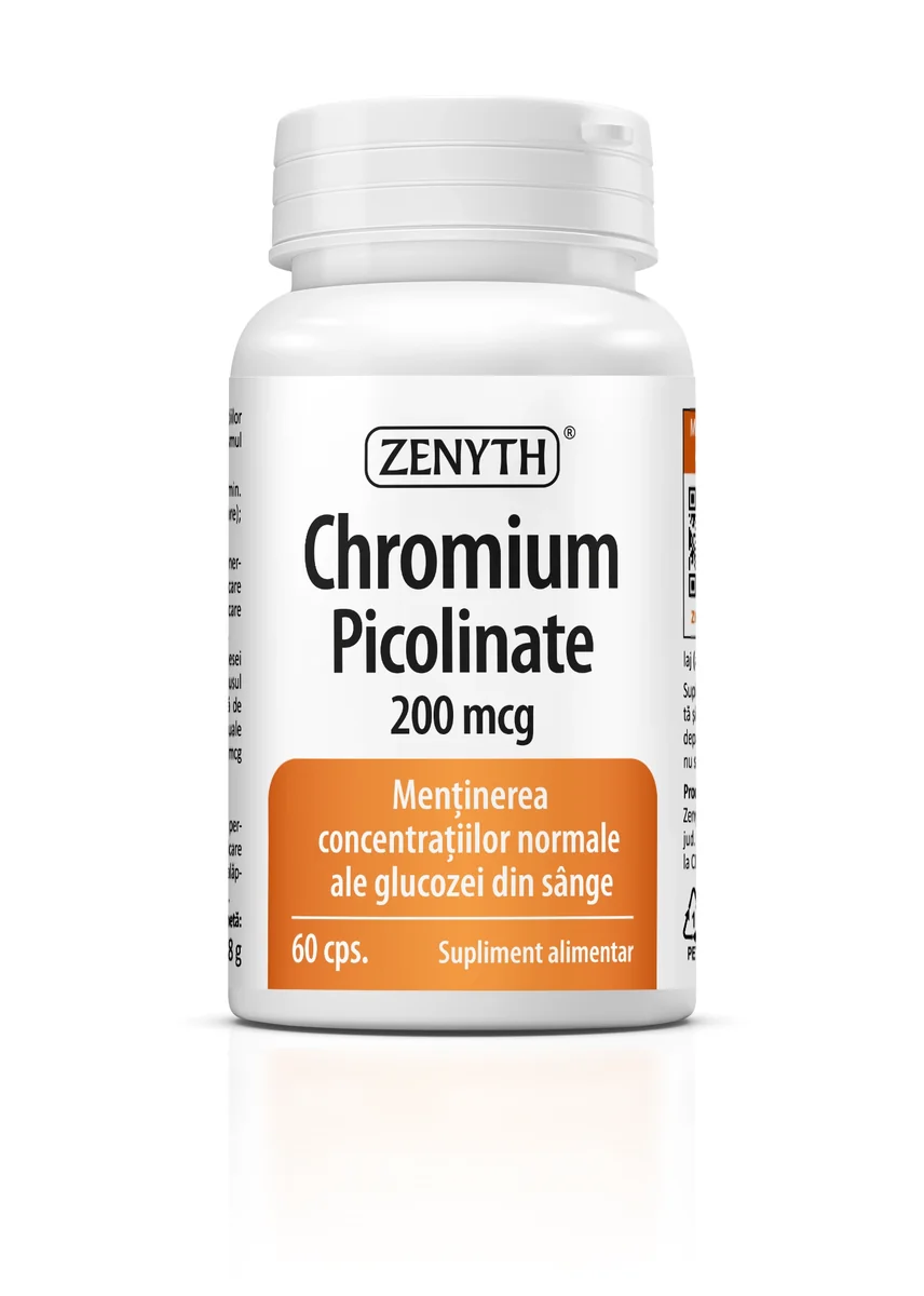 Chromium picolinate 200 mcg  60 caps. Zenyth Pharmaceuticals
