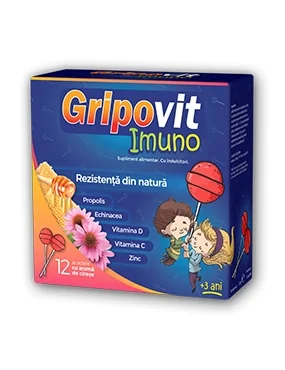 Gripovit Imuno Acadele cu aroma de Cirese 12 bucati