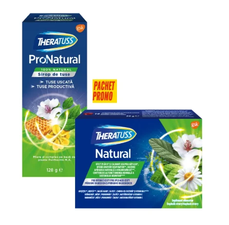 Theratuss ProNatural sirop de tuse 128g + Theratuss 16 comprimate
