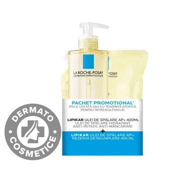 La Roche Posay Pachet Ulei de spalare Lipikar AP+ 400ml + Rezerva 400ml