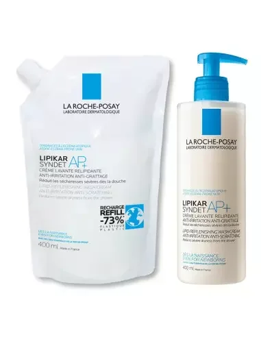 La Roche Posay Pachet Crema de spalare Lipikar Syndet AP+ 400 ml + Rezerva 400ml