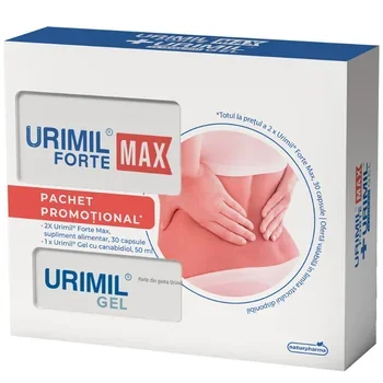 Urimil Forte max 30 + Urimil CBD gel cu canabidiol 50ml - 50% la al II lea produs pach. Naturpharma