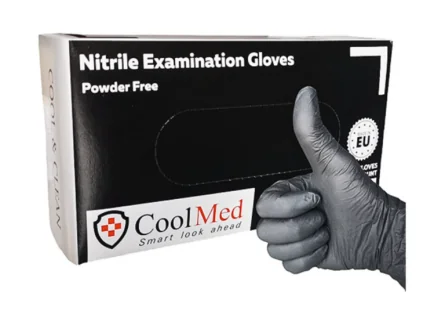 Manusi examinare nitril nepudrate negre ""M"" - cool med 100 buc top Glove