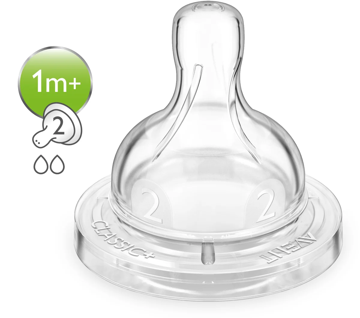 Avent SCF632/27 Tetina 2 orificii 1+ luna 2 bucati