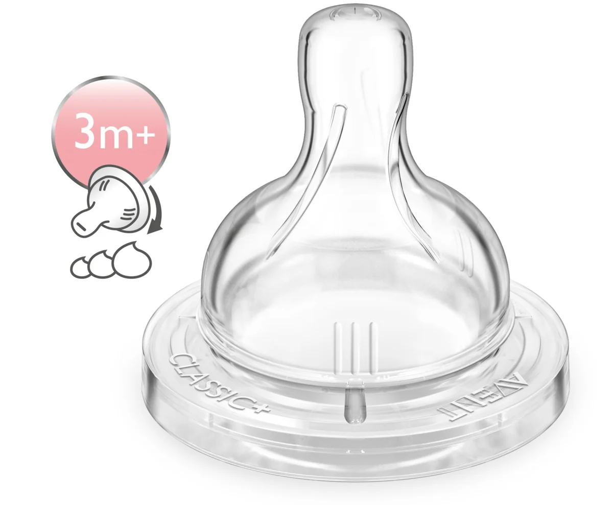 Avent SCF635/27 Tetina Airflex orificiu variabil 3+ luni 2 bucati