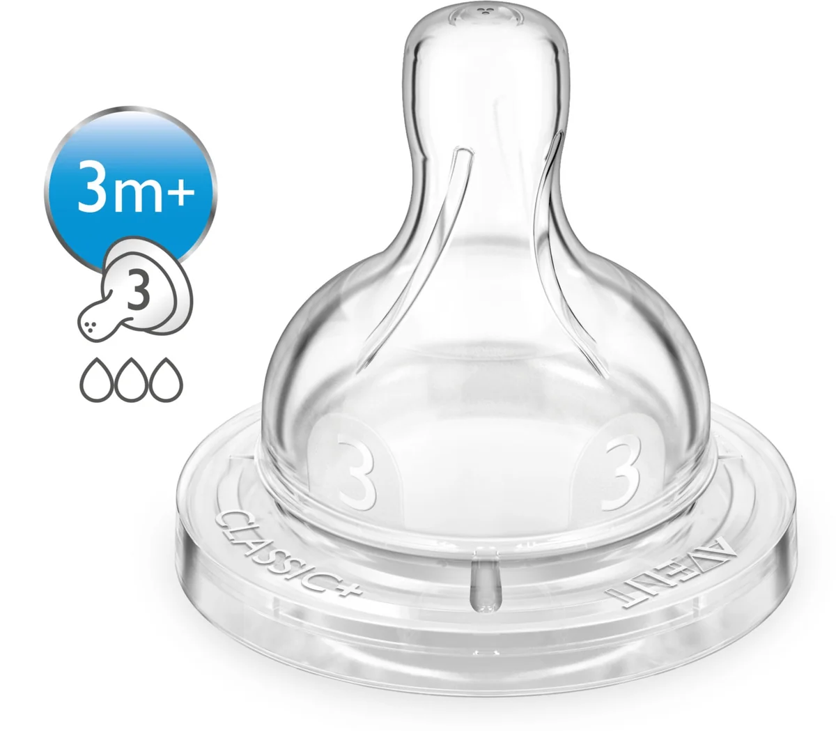 Avent SCF633/27 Tetina 3 orificii 3+ luni 2 bucati