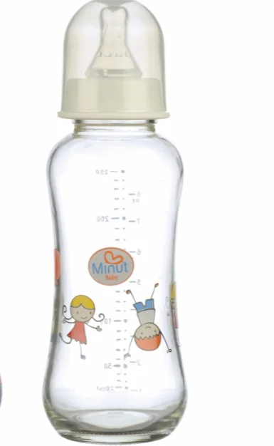 Minut Baby Biberon sticla 3+ luni tetina silicon anticurgere 250 ml