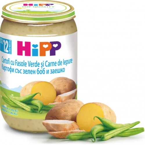 Hipp Piure Cartof Fasole verde si Carne de iepure 12+ luni 220 g