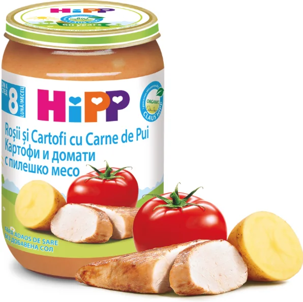 Hipp Piure Rosii cu Cartofi si Pui 8+ luni 220 g