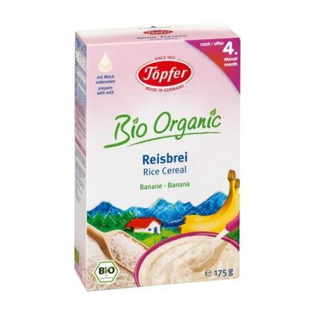 Topfer Bio Organic Cereale Orez cu Banane 4+ luni 175 g