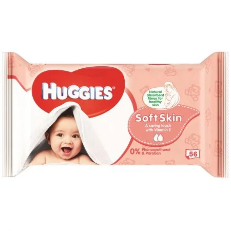 Huggies Soft Skin Servetele umede 56 bucati