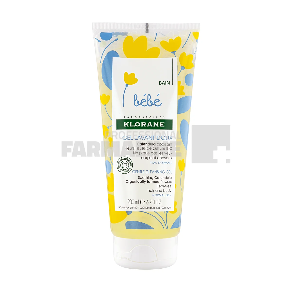 Klorane Bebe Gel spumant cu galbenele 200 ml