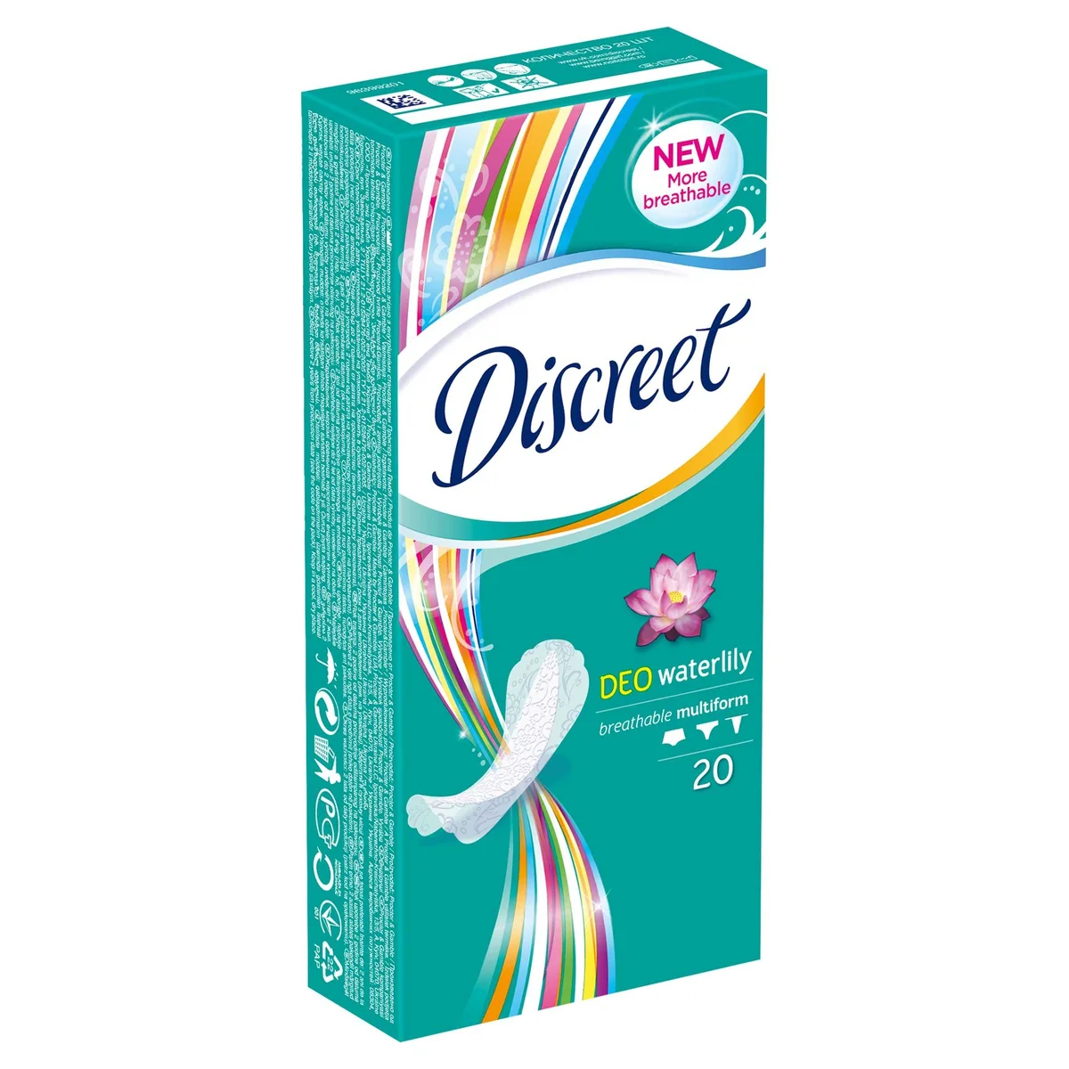 Discreet Deo Waterlily Multiform Absorbante zilnice 20 bucati