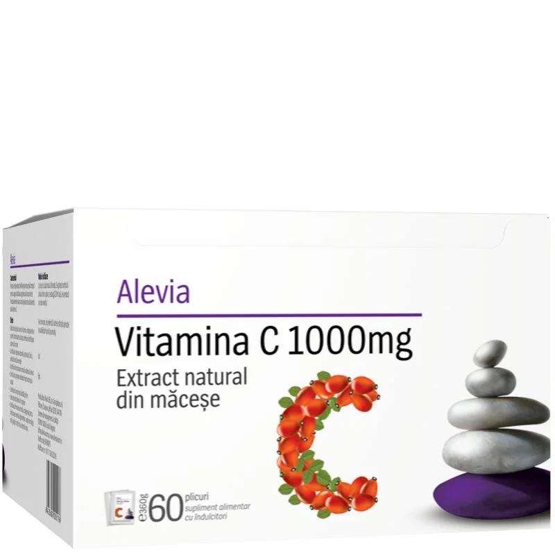 Alevia Vitamina C 1000 mg din Macese 60 plicuri
