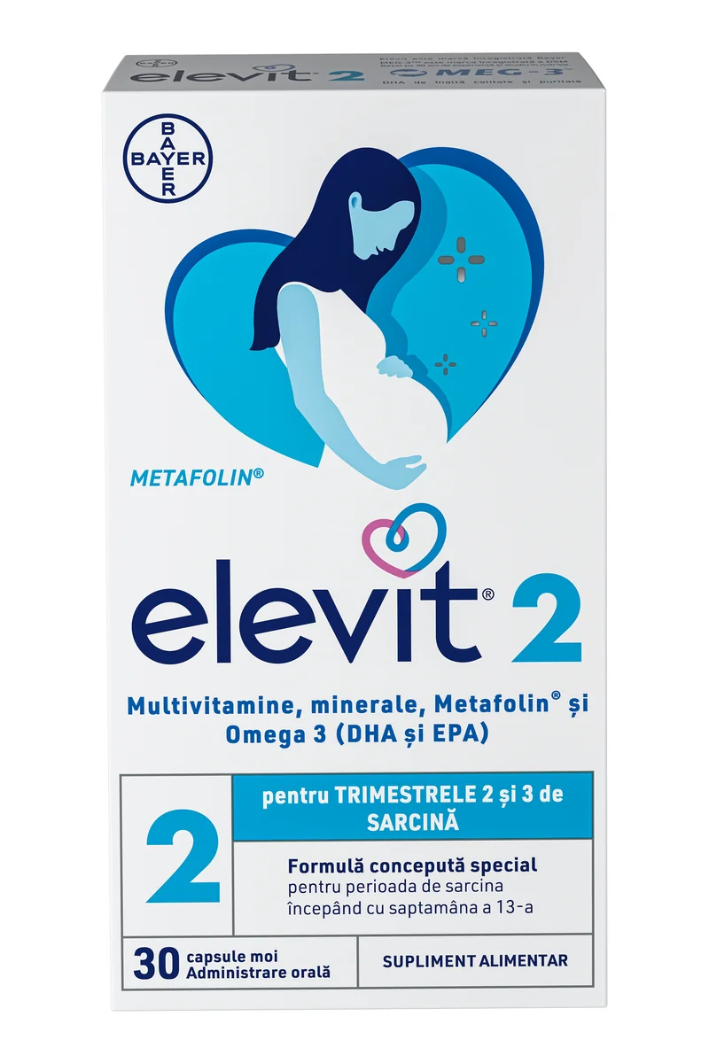 Elevit 2 Multivitamine pentru Sarcina – Trimestrul 2 si 3 de sarcina – 30 capsule
