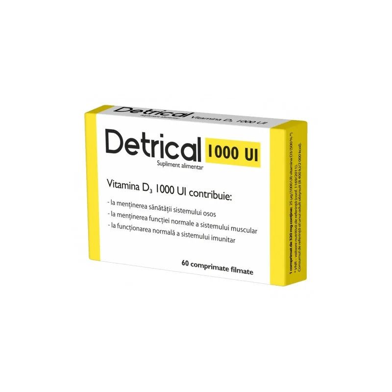 Detrical D3 1000 IU 60 comprimate filmate