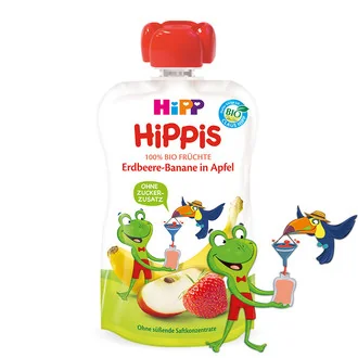 Hipp Hippis Piure Mar, Banana si Capsuni 12+ luni 100 g