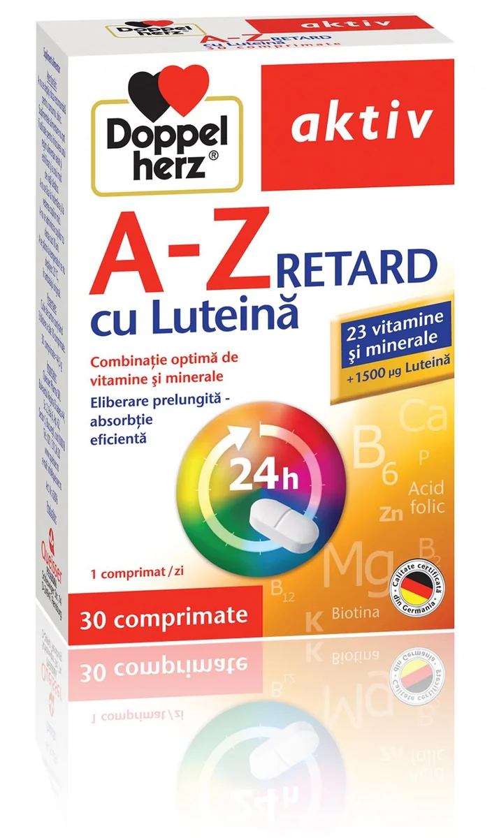 Doppelherz Aktiv A-Z Retard cu luteina 30 comprimate