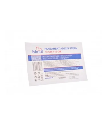 Minut Pansament adeziv steril 10 cm x 15 cm